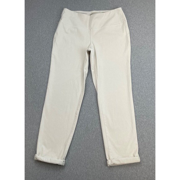 J. Jill Pants - J Jill Pants Womens Medium White Cotton Blend Stretch Pull On Cuffedu